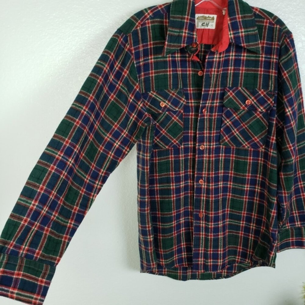 Vintage BRIGGS Sierra Madre Wool Blend Plaid Shirt Shacket Korea size M - Picture 6 of 14